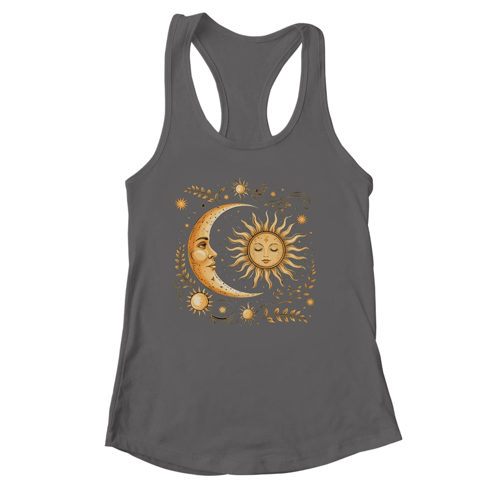 Celestial Sun Moon Flower Astrology Moon Phases Mystical Shirt & Tank Top | siriusteestore