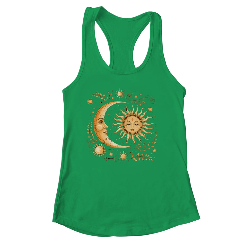 Celestial Sun Moon Flower Astrology Moon Phases Mystical Shirt & Tank Top | siriusteestore