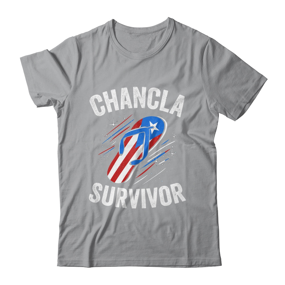Chancla Survivor Puerto Rican Puerto Rico Funny Boricua Joke Shirt & Tank Top | siriusteestore