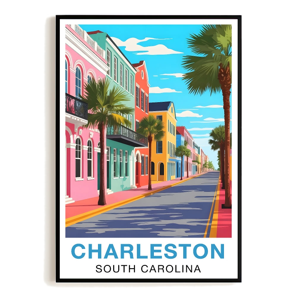 Charleston South Carolina Vintage Travel Poster Nature City Wall Art Landscape Picture Prints Suitable For Home Room Living Room Office Bedroom Aesthetic Decor Unframed | siriusteestore