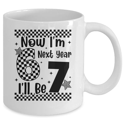 Checkered 6th Birthday Boys Girl I'm 6 Next Year I'll Be 7 Mug | siriusteestore