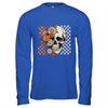 Checkered Boho Floral Skull Halloween Women Spooky Season Shirt & Hoodie | siriusteestore
