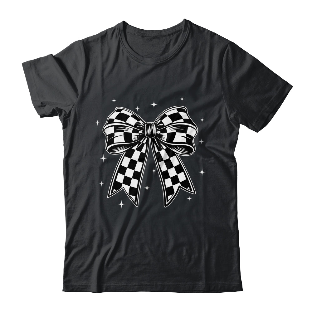 Checkered Bow Tie Flag Automobile Motor Race Car Racing Team Shirt & Tank Top | siriusteestore