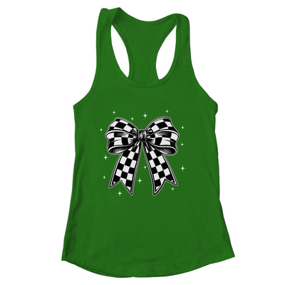 Checkered Bow Tie Flag Automobile Motor Race Car Racing Team Shirt & Tank Top | siriusteestore