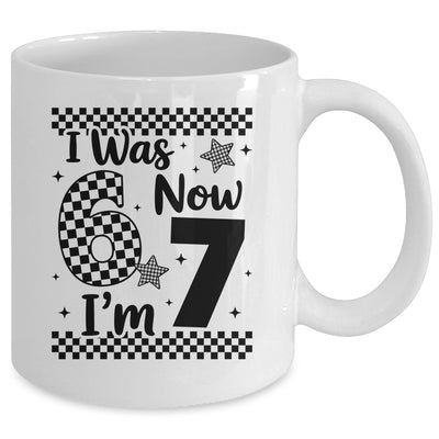 Checkered I Was 6 Now I'm 7 Birthday Seven Years Old Bday Mug | siriusteestore