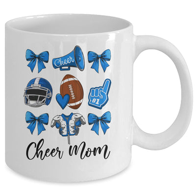 Cheer Mom Blue Women Cheerleading Football Coquette Bow Mug | siriusteestore