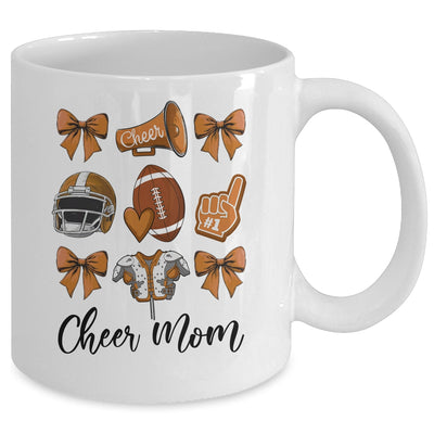 Cheer Mom Brown Women Cheerleading Football Coquette Bow Mug | siriusteestore