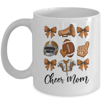 Cheer Mom Brown Women Cheerleading Football Coquette Bow Mug | siriusteestore