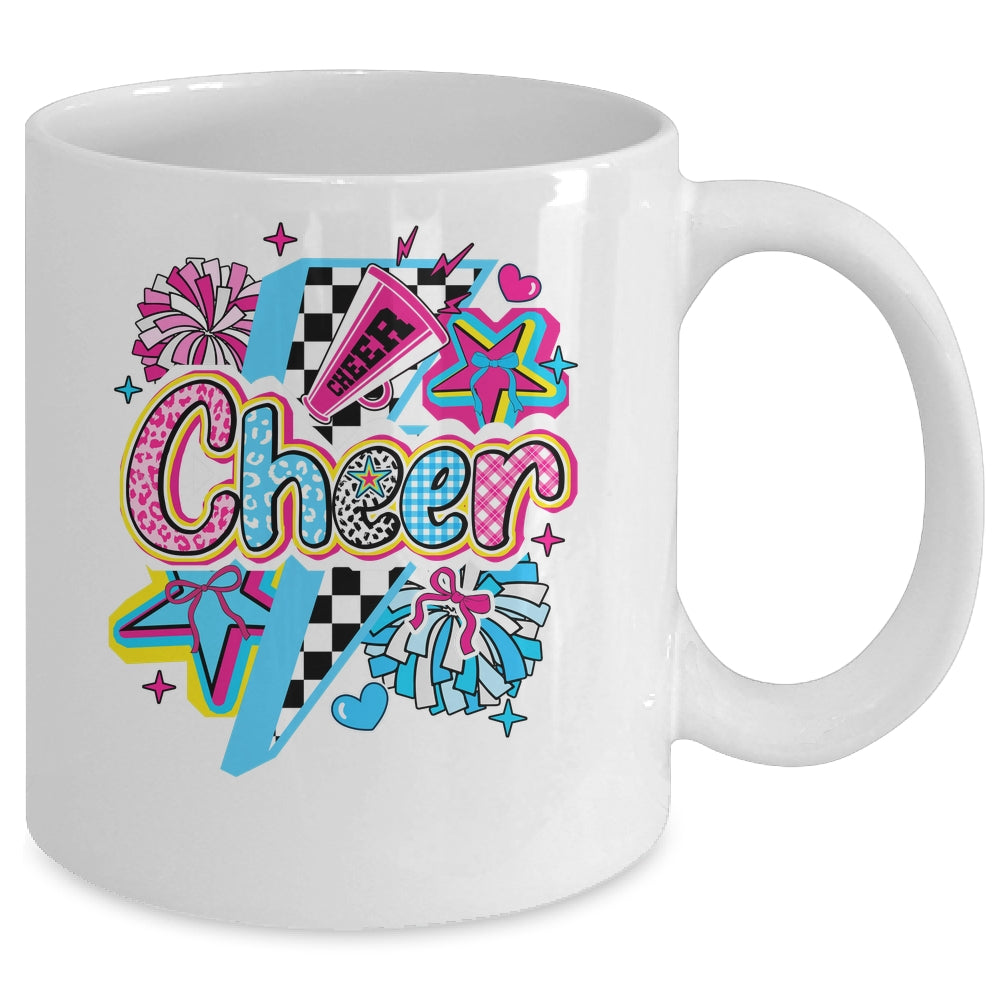 Cheer Mom Cheerleader Coquette Bow Colorful Football Season Mug | siriusteestore