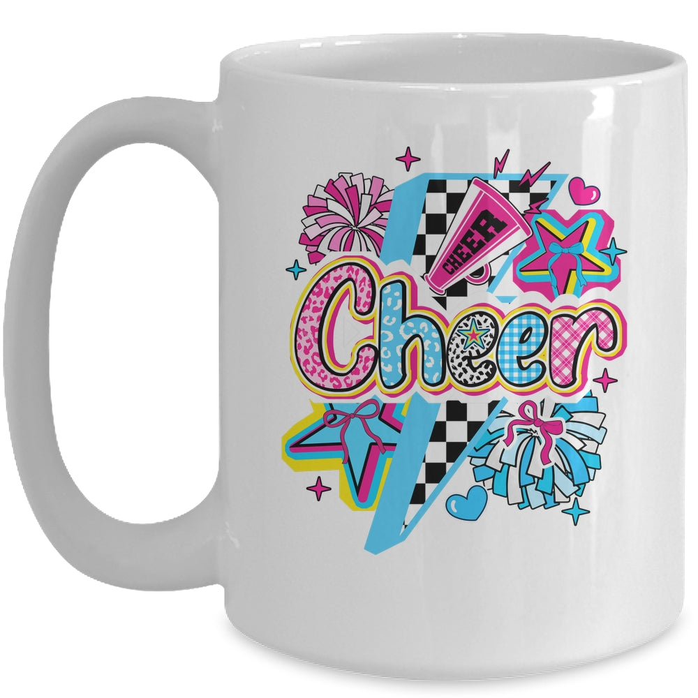Cheer Mom Cheerleader Coquette Bow Colorful Football Season Mug | siriusteestore