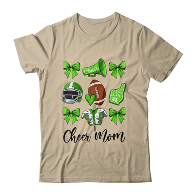 Cheer Mom Green Women Cheerleading Football Coquette Bow Shirt & Sweatshirt | siriusteestore