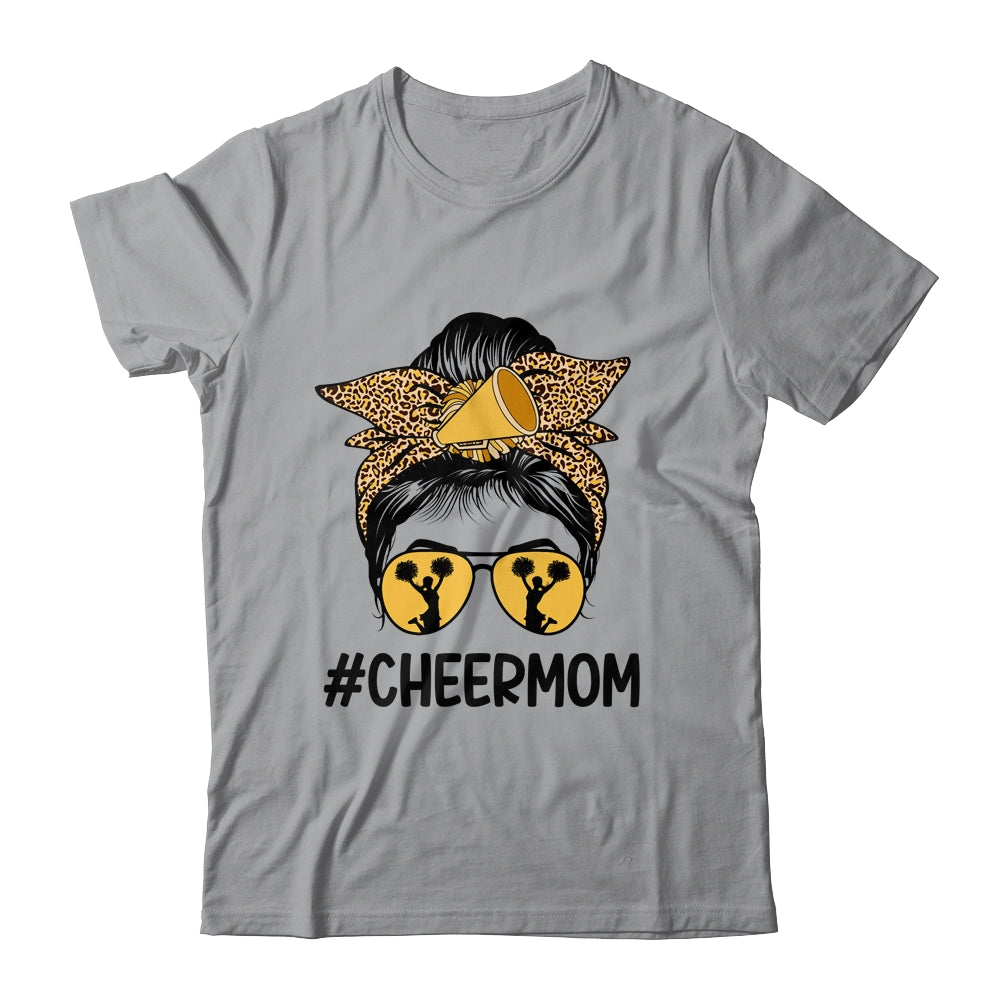 Cheer Mom Mama Parents Cheerleading Mom Messy Bun Shirt & Tank Top | siriusteestore