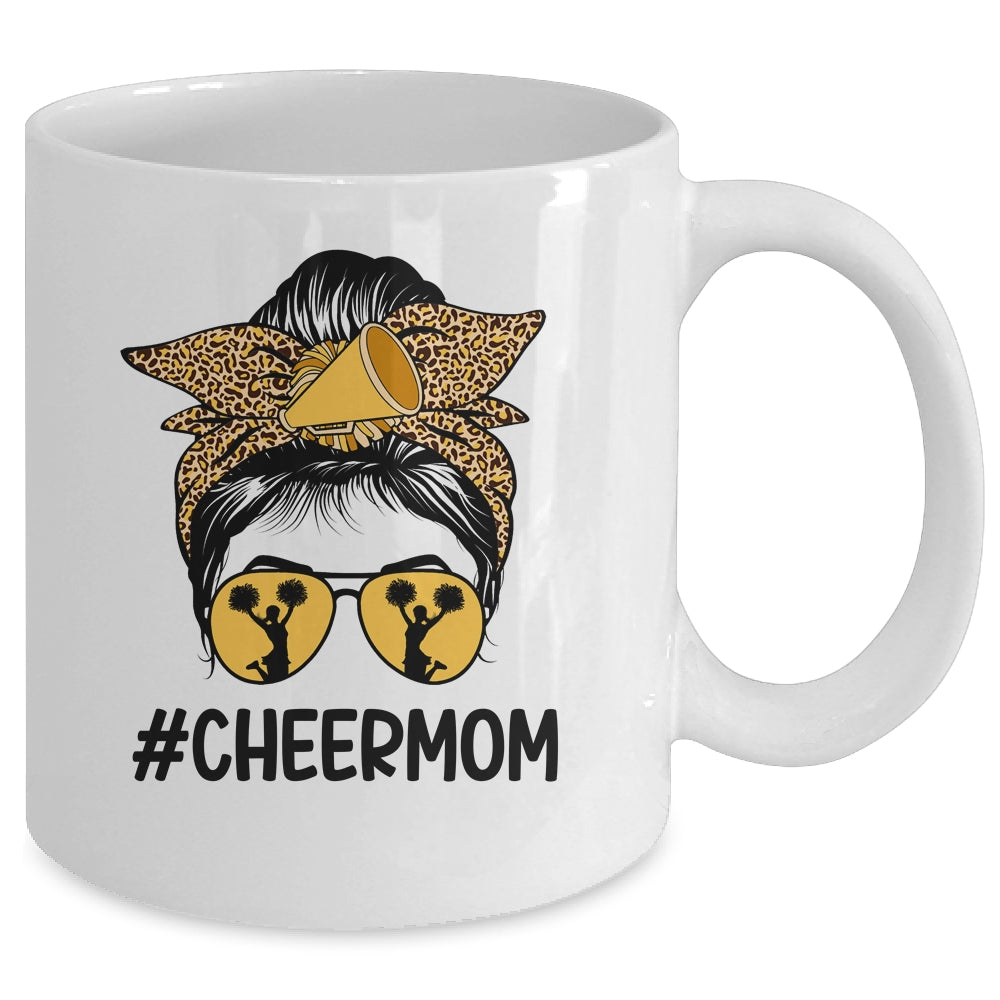 Cheer Mom Mama Parents Cheerleading Mom Messy Bun Mug | siriusteestore