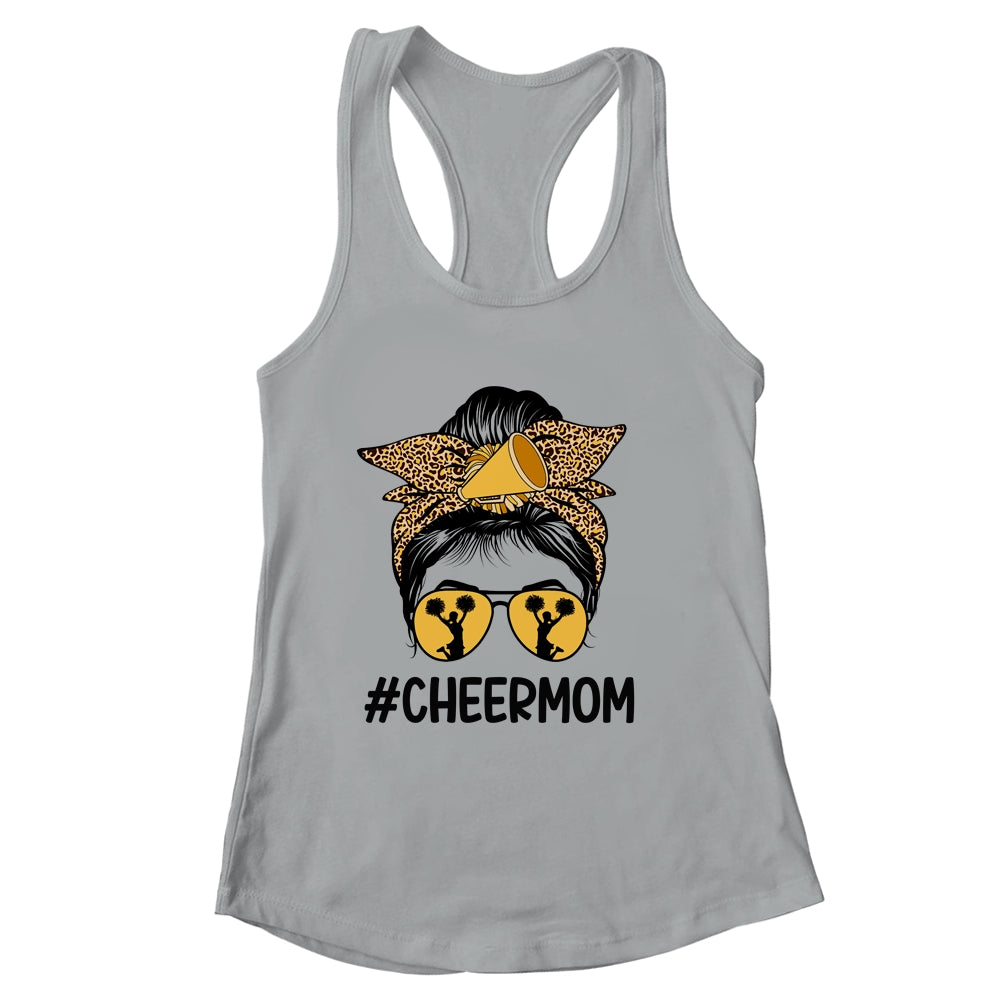 Cheer Mom Mama Parents Cheerleading Mom Messy Bun Shirt & Tank Top | siriusteestore