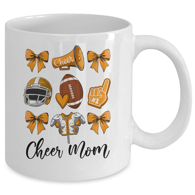 Cheer Mom Orange Women Cheerleading Football Coquette Bow Mug | siriusteestore