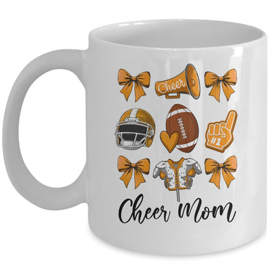Cheer Mom Orange Women Cheerleading Football Coquette Bow Mug | siriusteestore