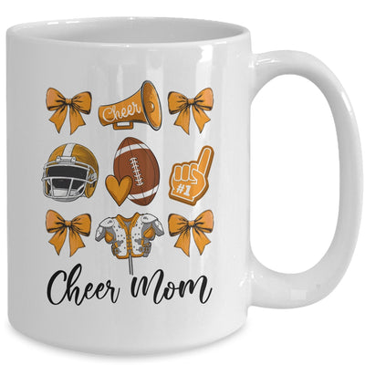 Cheer Mom Orange Women Cheerleading Football Coquette Bow Mug | siriusteestore