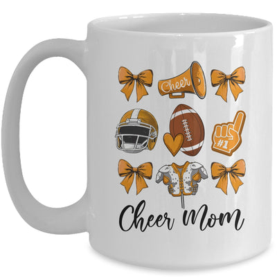 Cheer Mom Orange Women Cheerleading Football Coquette Bow Mug | siriusteestore