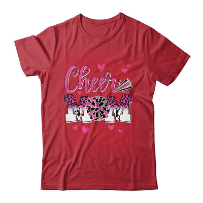 Cheer Mom Pink Black White Leopard Letters Cheer Pom Poms Shirt & Tank Top | siriusteestore