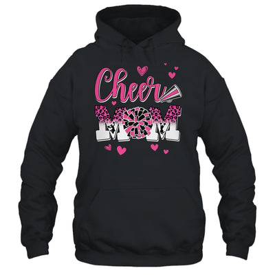Cheer Mom Pink Black White Leopard Letters Cheer Pom Poms Shirt & Tank Top | siriusteestore
