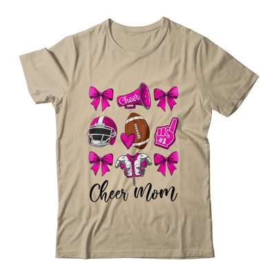 Cheer Mom Pink Women Cheerleading Football Coquette Bow Shirt & Sweatshirt | siriusteestore