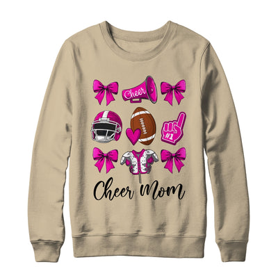 Cheer Mom Pink Women Cheerleading Football Coquette Bow Shirt & Sweatshirt | siriusteestore