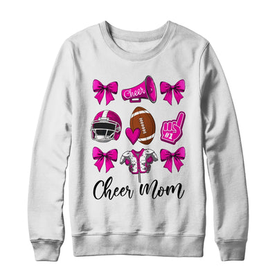 Cheer Mom Pink Women Cheerleading Football Coquette Bow Shirt & Sweatshirt | siriusteestore
