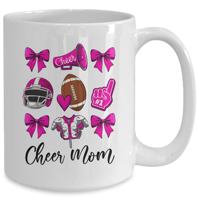 Cheer Mom Pink Women Cheerleading Football Coquette Bow Mug | siriusteestore