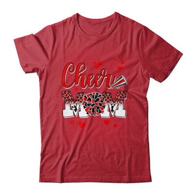Cheer Mom Red Black White Leopard Letters Cheer Pom Poms Shirt & Tank Top | siriusteestore
