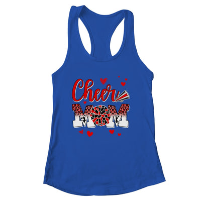 Cheer Mom Red Black White Leopard Letters Cheer Pom Poms Shirt & Tank Top | siriusteestore