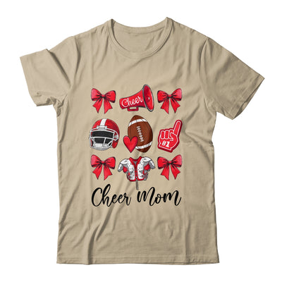 Cheer Mom Red Women Cheerleading Football Coquette Bow Shirt & Sweatshirt | siriusteestore