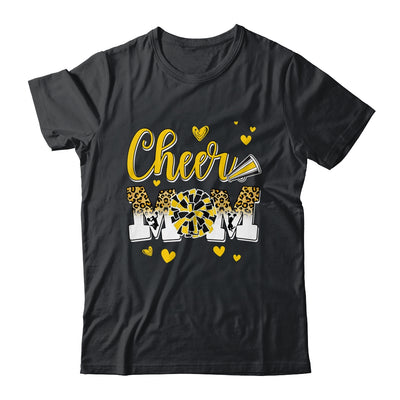 Cheer Mom Yellow Black White Leopard Letters Cheer Pom Poms Shirt & Tank Top | siriusteestore