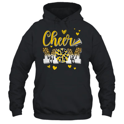 Cheer Mom Yellow Black White Leopard Letters Cheer Pom Poms Shirt & Tank Top | siriusteestore