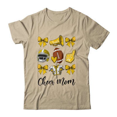 Cheer Mom Yellow Women Cheerleading Football Coquette Bow Shirt & Sweatshirt | siriusteestore