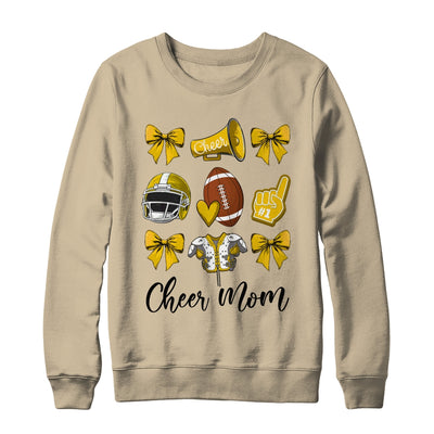 Cheer Mom Yellow Women Cheerleading Football Coquette Bow Shirt & Sweatshirt | siriusteestore