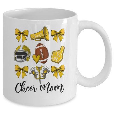 Cheer Mom Yellow Women Cheerleading Football Coquette Bow Mug | siriusteestore