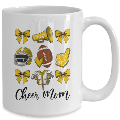 Cheer Mom Yellow Women Cheerleading Football Coquette Bow Mug | siriusteestore
