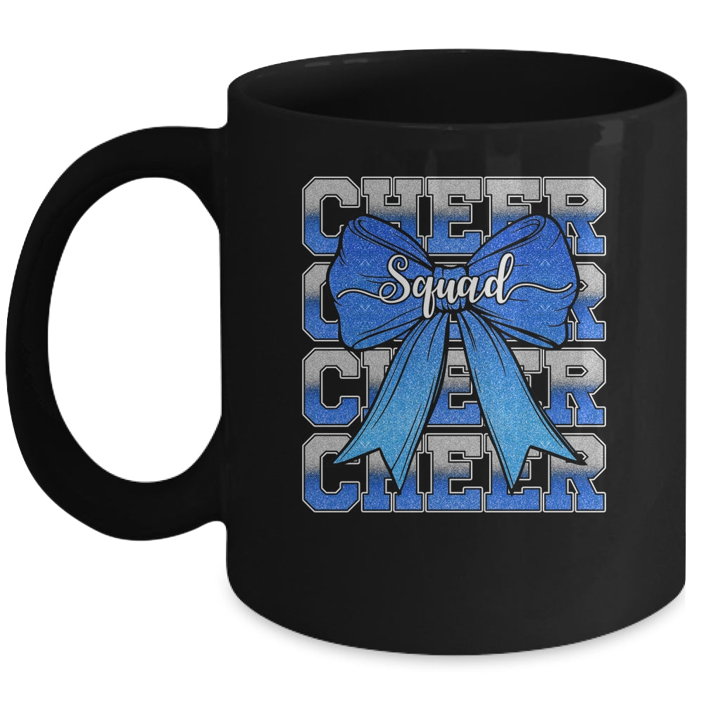 Cheer Squad Funny Cheerleader Cheerleading Coquette Bow Blue Mug | siriusteestore