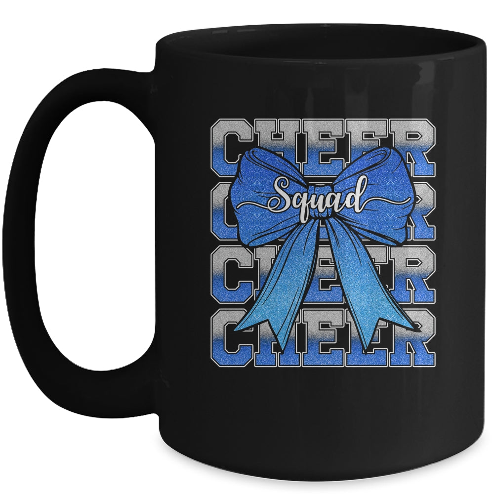 Cheer Squad Funny Cheerleader Cheerleading Coquette Bow Blue Mug | siriusteestore