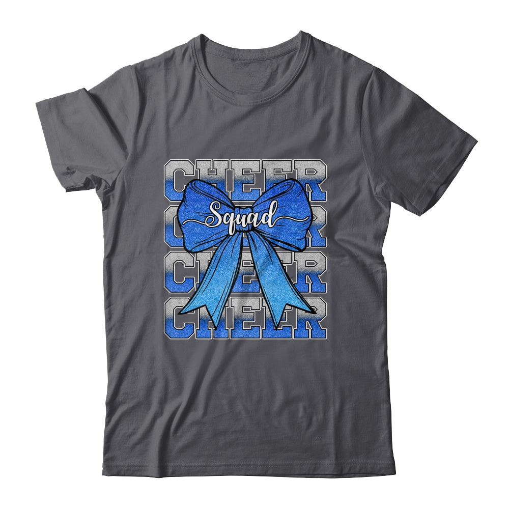 Cheer Squad Funny Cheerleader Cheerleading Coquette Bow Blue Shirt & Tank Top | siriusteestore