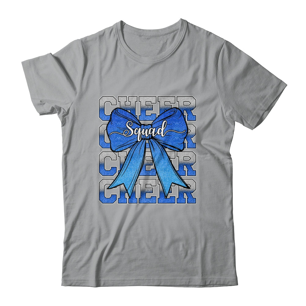 Cheer Squad Funny Cheerleader Cheerleading Coquette Bow Blue Shirt & Tank Top | siriusteestore