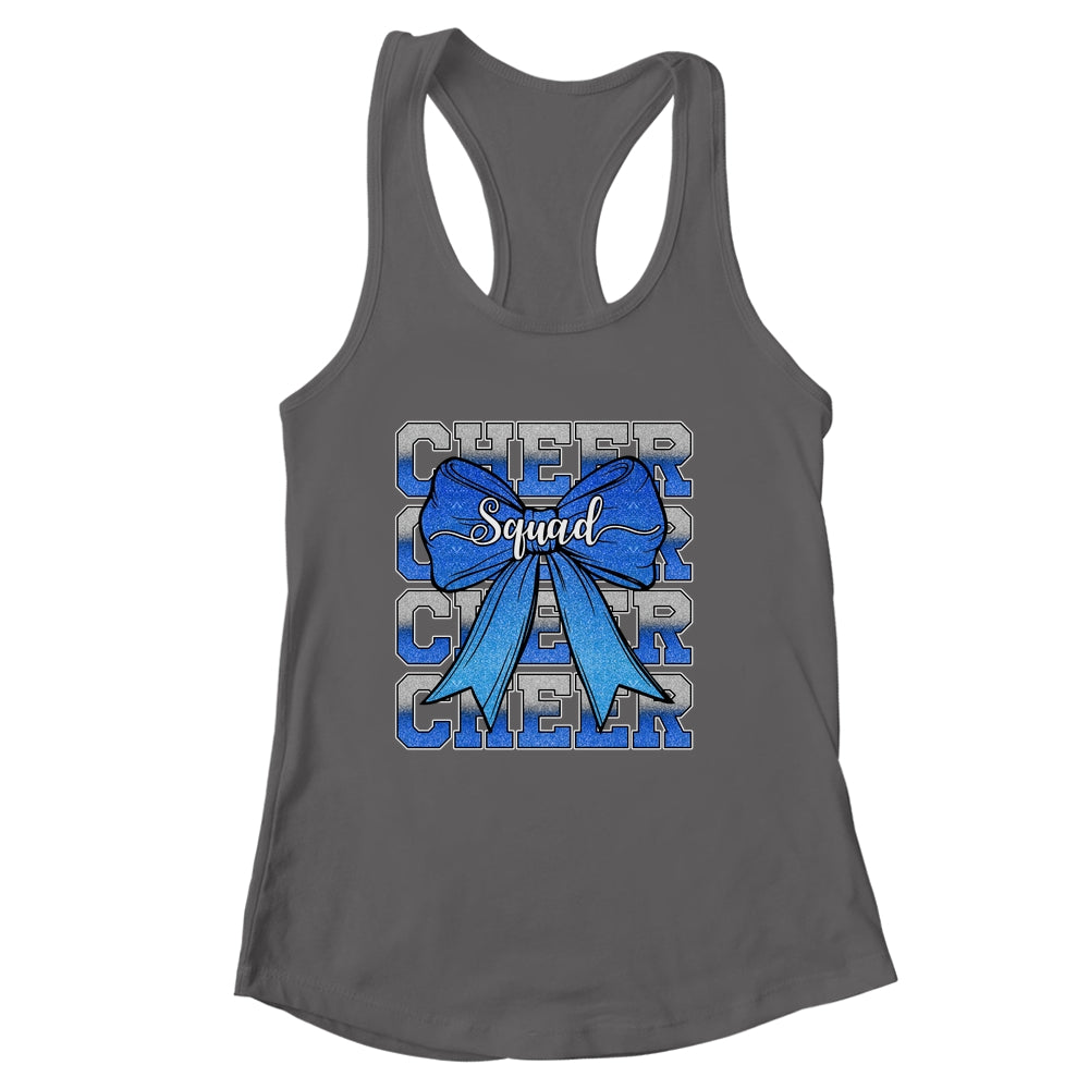 Cheer Squad Funny Cheerleader Cheerleading Coquette Bow Blue Shirt & Tank Top | siriusteestore