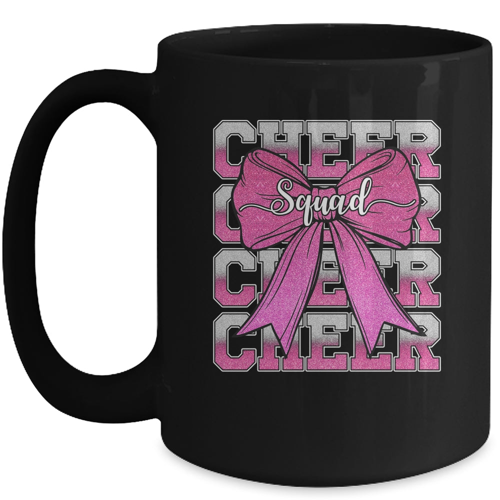 Cheer Squad Funny Cheerleader Cheerleading Coquette Bow Pink Mug | siriusteestore