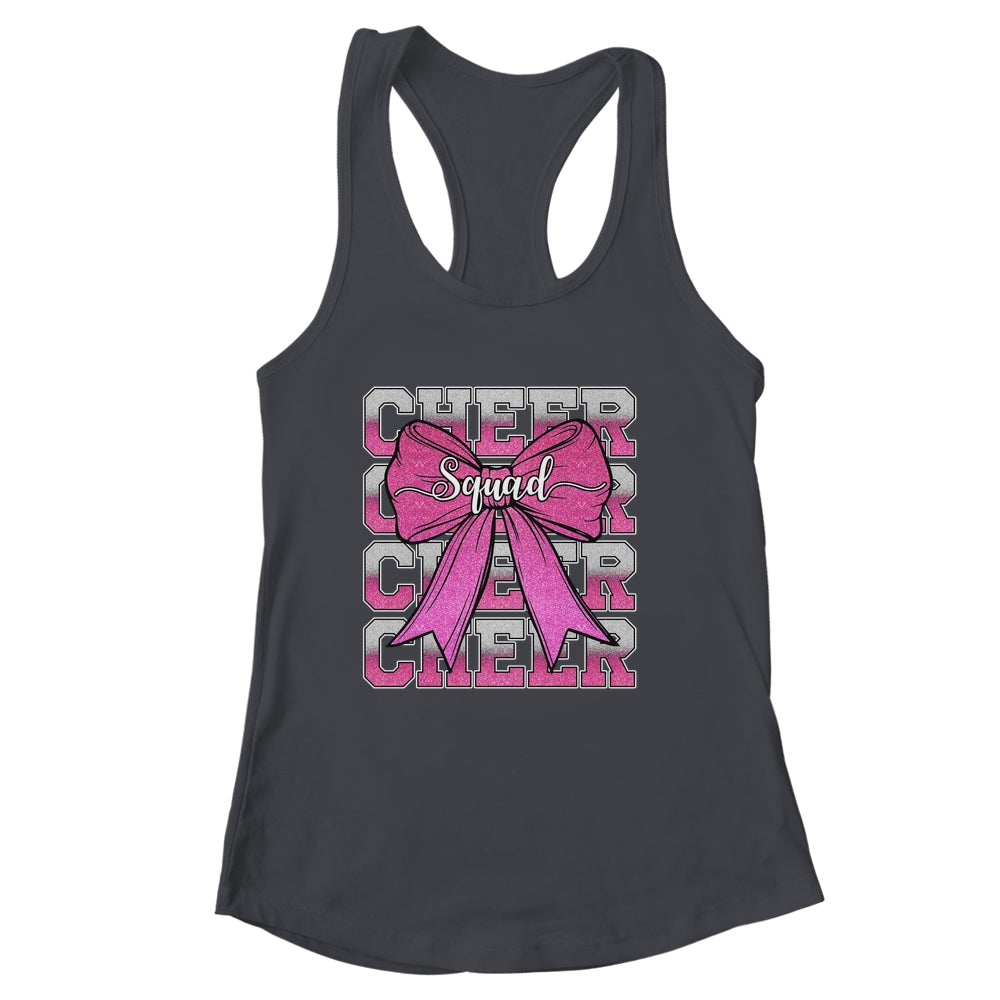 Cheer Squad Funny Cheerleader Cheerleading Coquette Bow Pink Shirt & Tank Top | siriusteestore