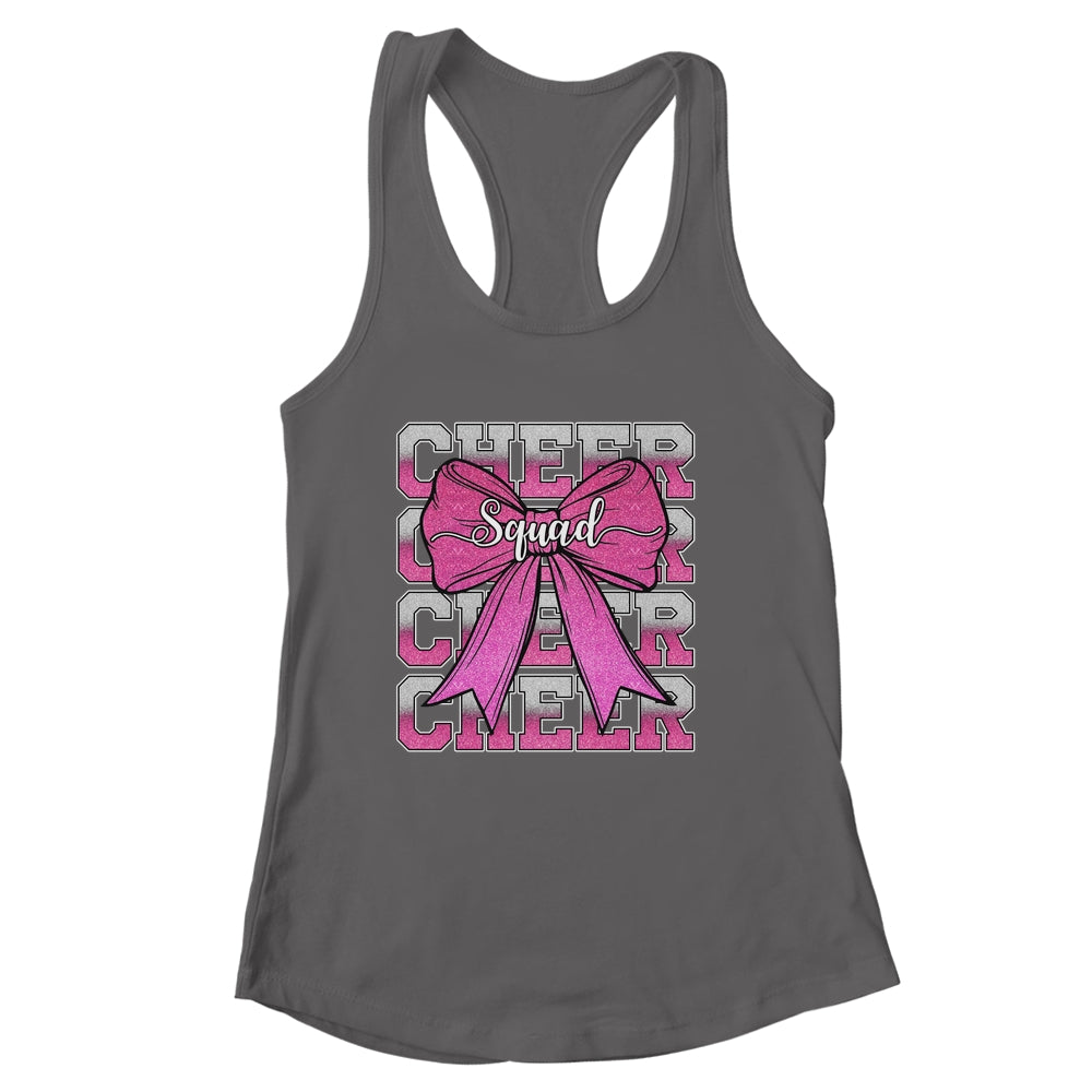 Cheer Squad Funny Cheerleader Cheerleading Coquette Bow Pink Shirt & Tank Top | siriusteestore