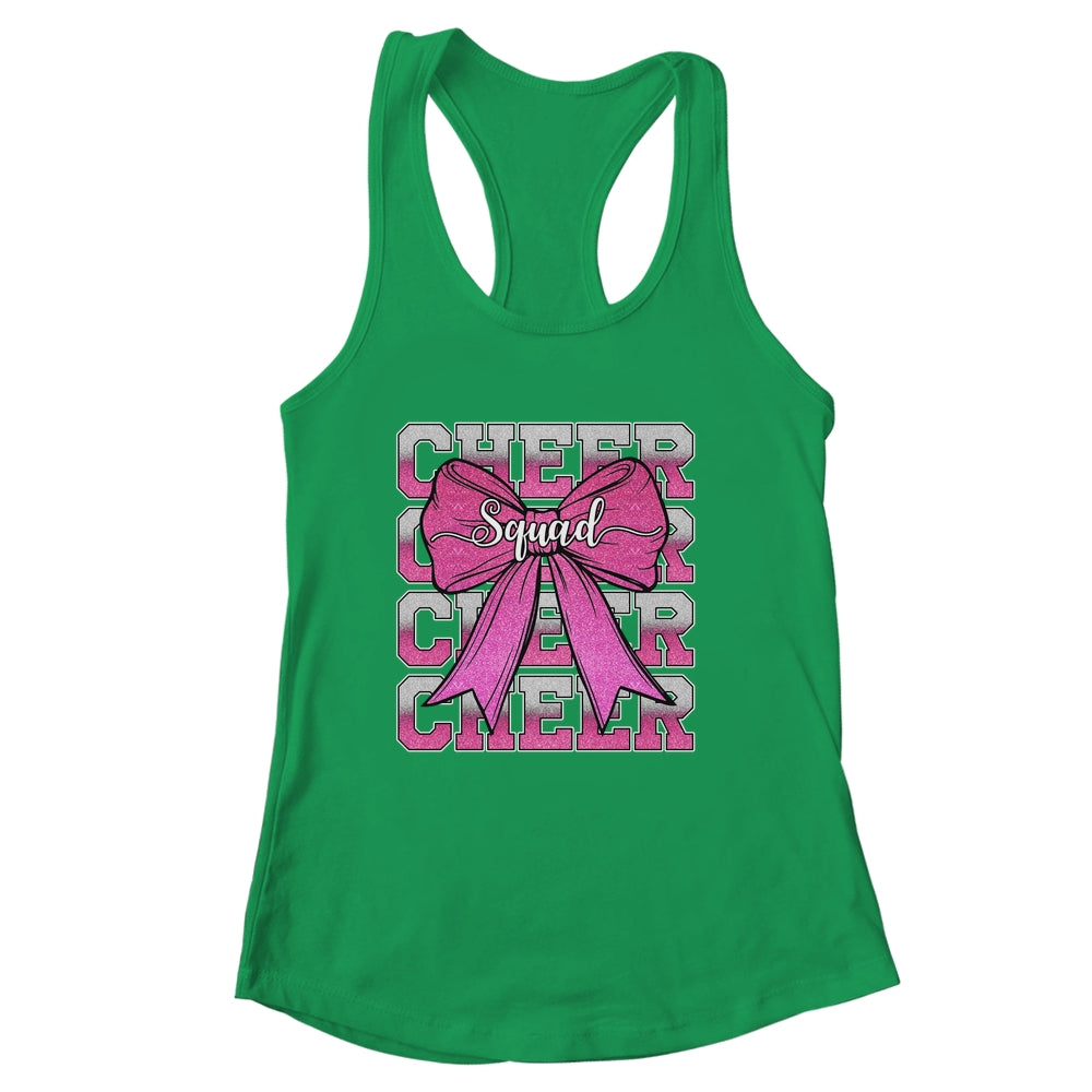 Cheer Squad Funny Cheerleader Cheerleading Coquette Bow Pink Shirt & Tank Top | siriusteestore