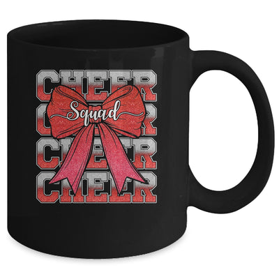 Cheer Squad Funny Cheerleader Cheerleading Coquette Bow Red Mug | siriusteestore