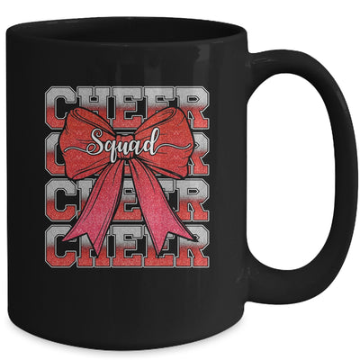 Cheer Squad Funny Cheerleader Cheerleading Coquette Bow Red Mug | siriusteestore