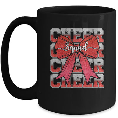 Cheer Squad Funny Cheerleader Cheerleading Coquette Bow Red Mug | siriusteestore