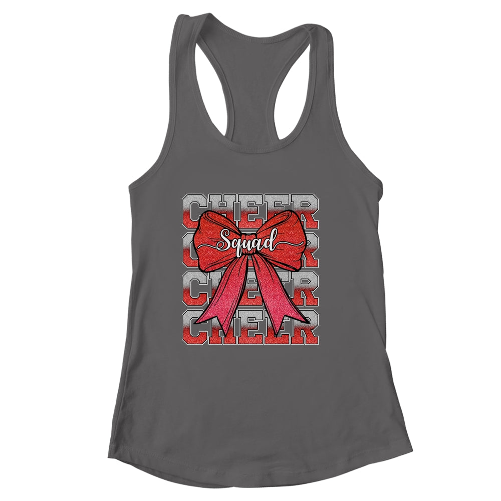 Cheer Squad Funny Cheerleader Cheerleading Coquette Bow Red Shirt & Tank Top | siriusteestore
